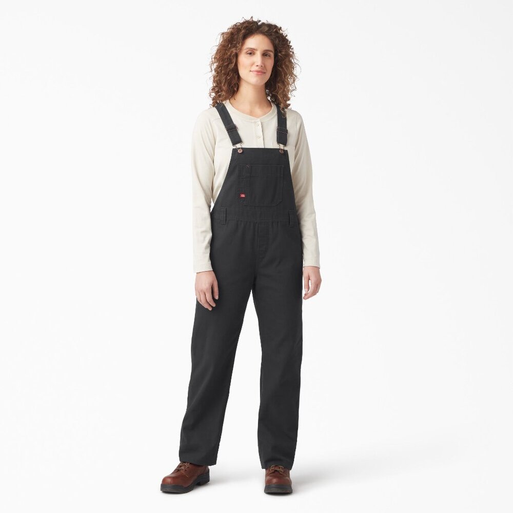 Dickies Relaxed Fit Bib Overalls Black - Women's XL